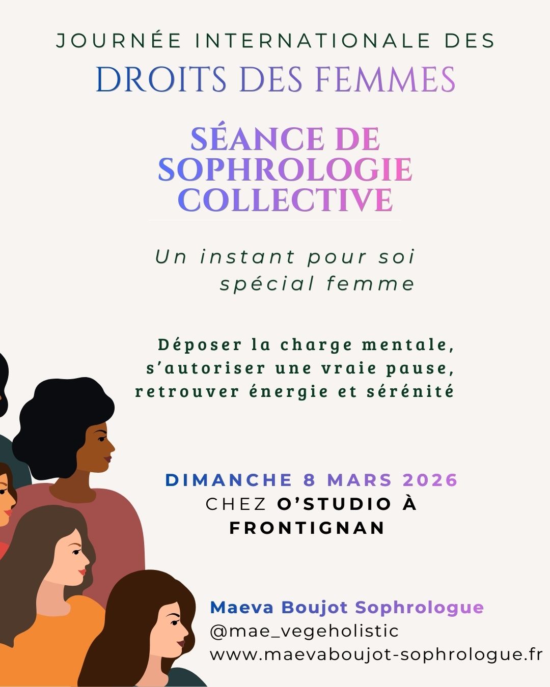 Séance collective de Sophrologie le Dimanche 8 Mars à 10h